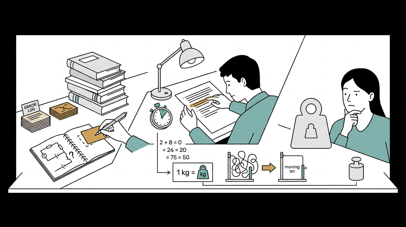 Educational illustration explaining What should you do close to the exam? in How to Revise Effectively for CIE IGCSE Physics Paper 4