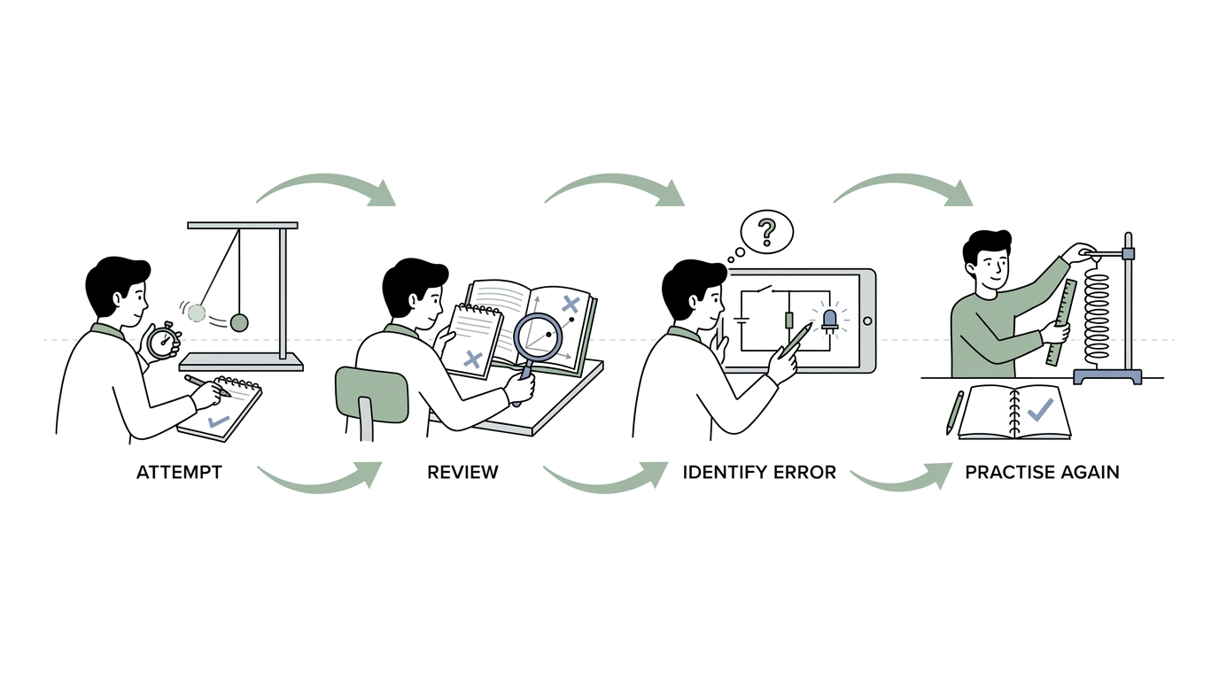 Educational illustration explaining Summary in How Is Cambridge IGCSE Physics 0625 Assessed?