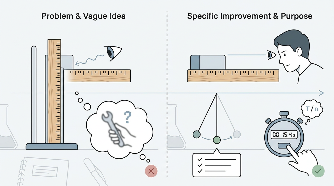 Educational illustration explaining 6. Make improvements specific to the experiment in How to Score Full Marks in Cambridge IGCSE Physics Paper 6