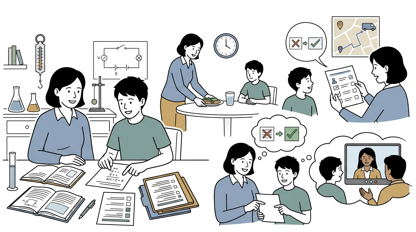 Educational illustration explaining How can parents support the revision plan? in CIE IGCSE Physics 0625: 30-Day Revision Plan for Oct/Nov 2026